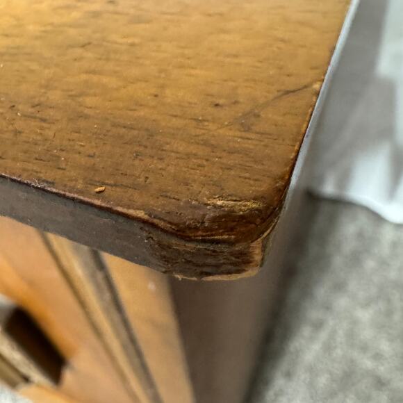 Bassett Mayan Walnut King Headboard Credenza Secretary 2 Nightstands MCM 5 piece - Picture 10 of 16